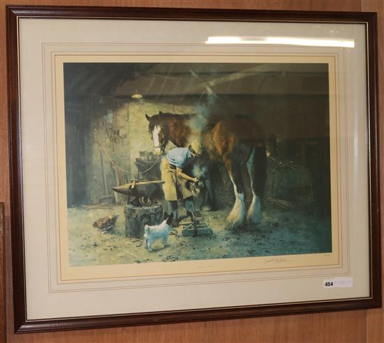 David Shepherd a limited edition print number 404/850 The Old Forge 49 x 67cm.